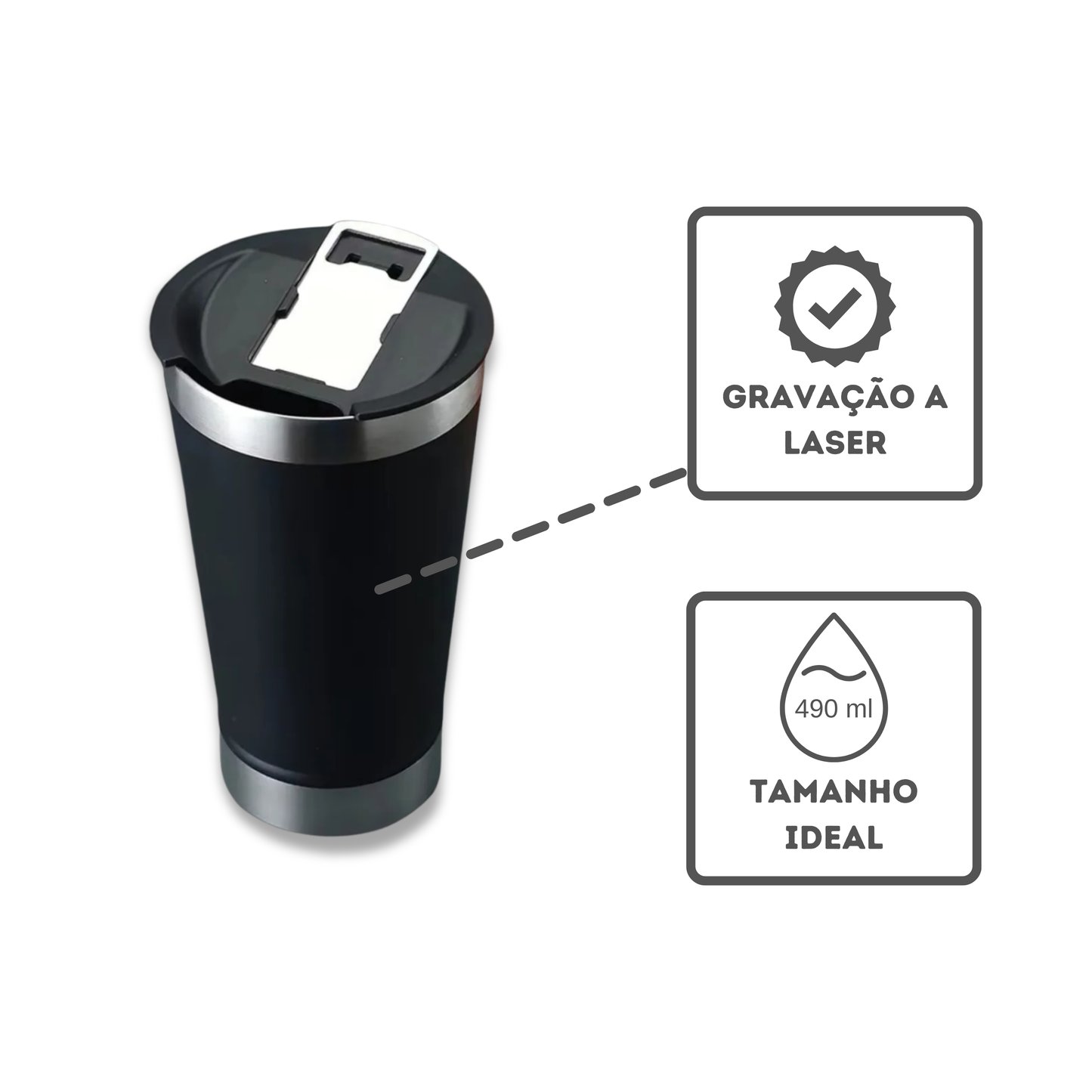 Copo Térmico Dupla Camada - Diogo Portugal - Fritada - Única - 490 ml