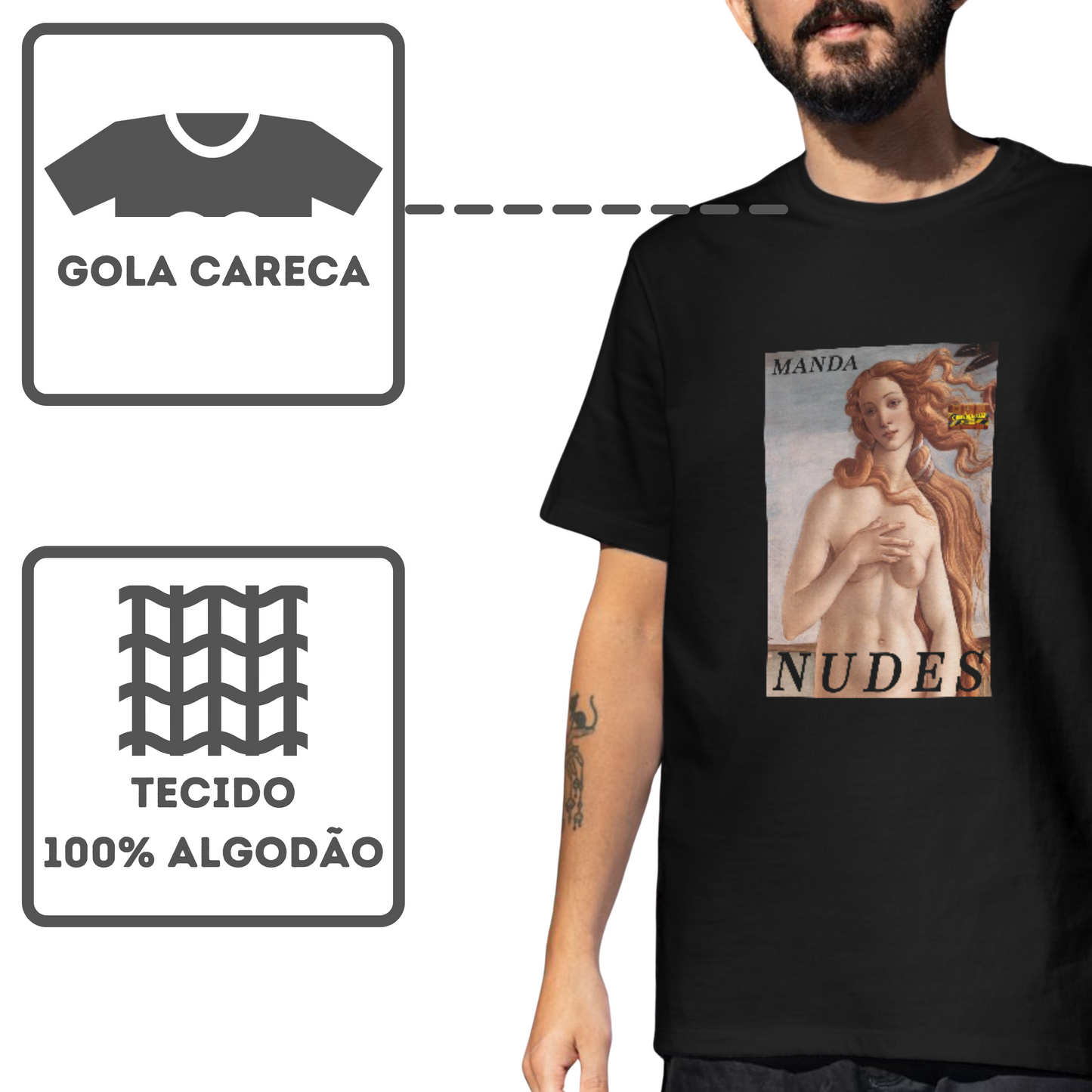 Camiseta Algodão Quality CSL - Manda Nudes - Masculino
