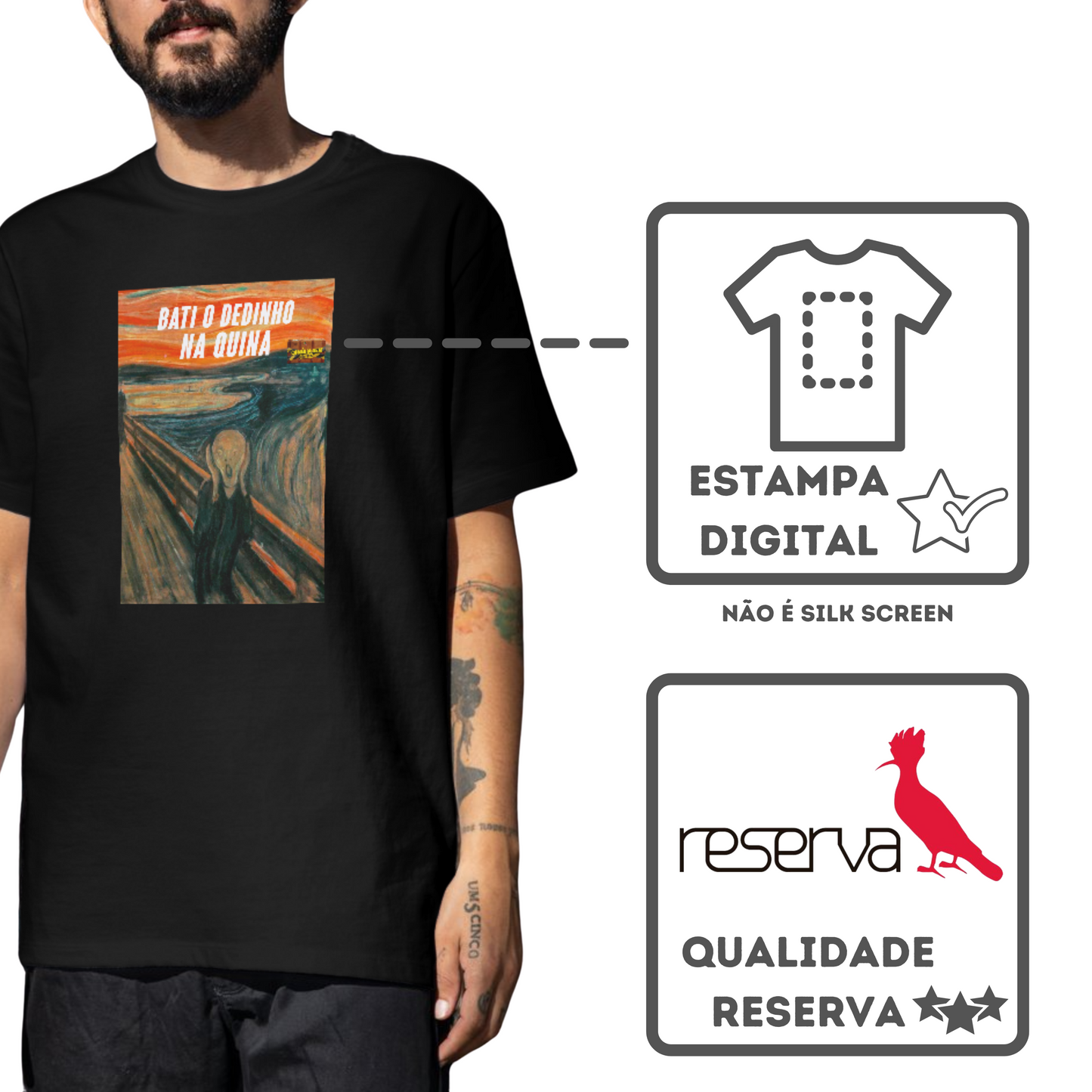 Camiseta Algodão Quality CSL - Bati o Dedinho - Masculino