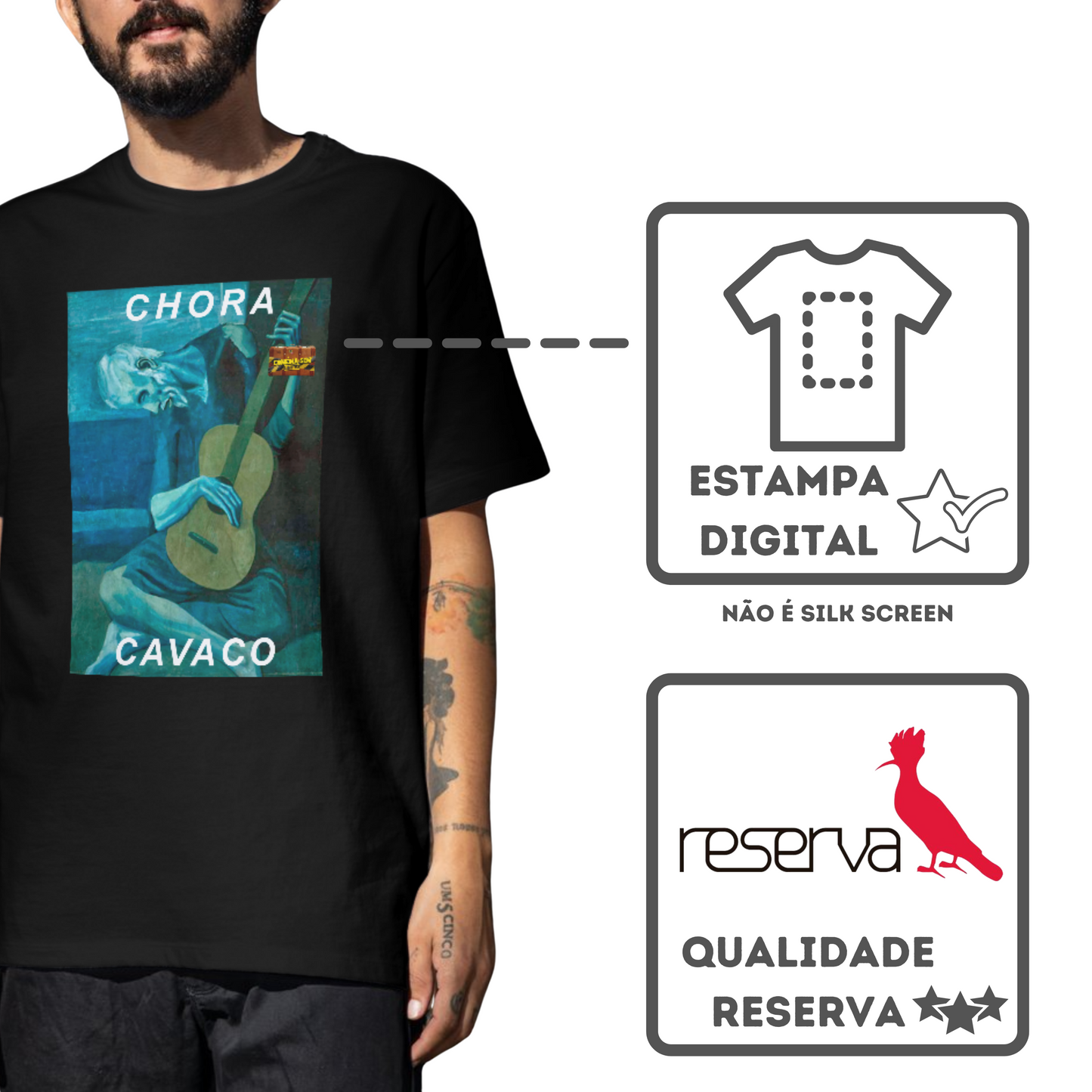 Camiseta Algodão Quality CSL - Chora Cavaco - Masculino