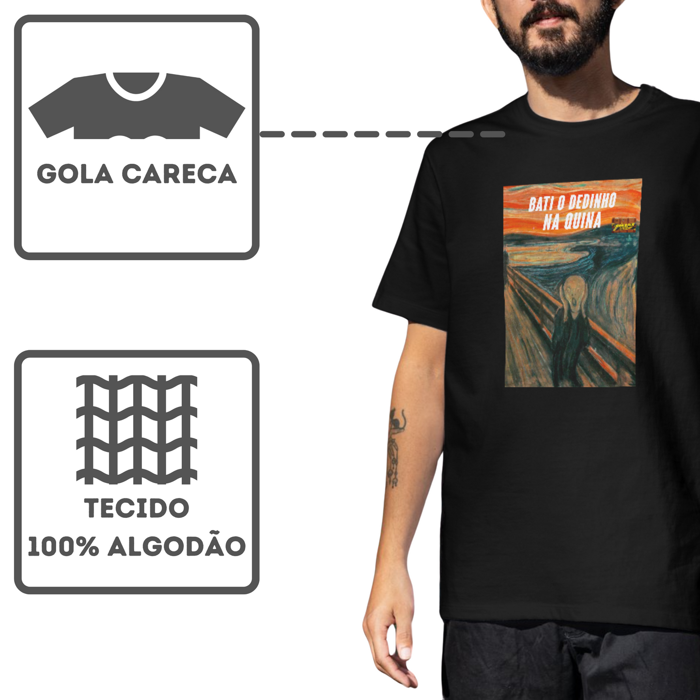 Camiseta Algodão Quality CSL - Bati o Dedinho - Masculino