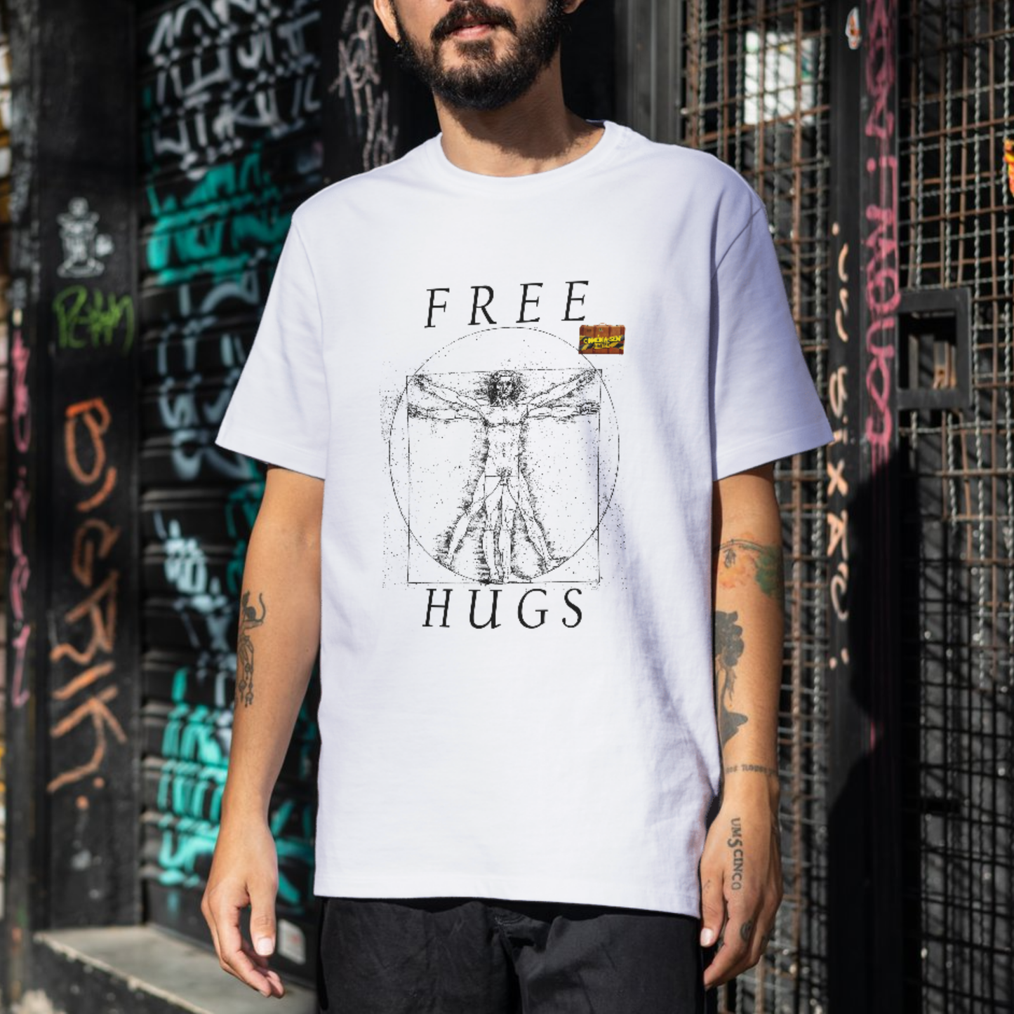 Camiseta Algodão Quality CSL - Free Hugs - Masculino