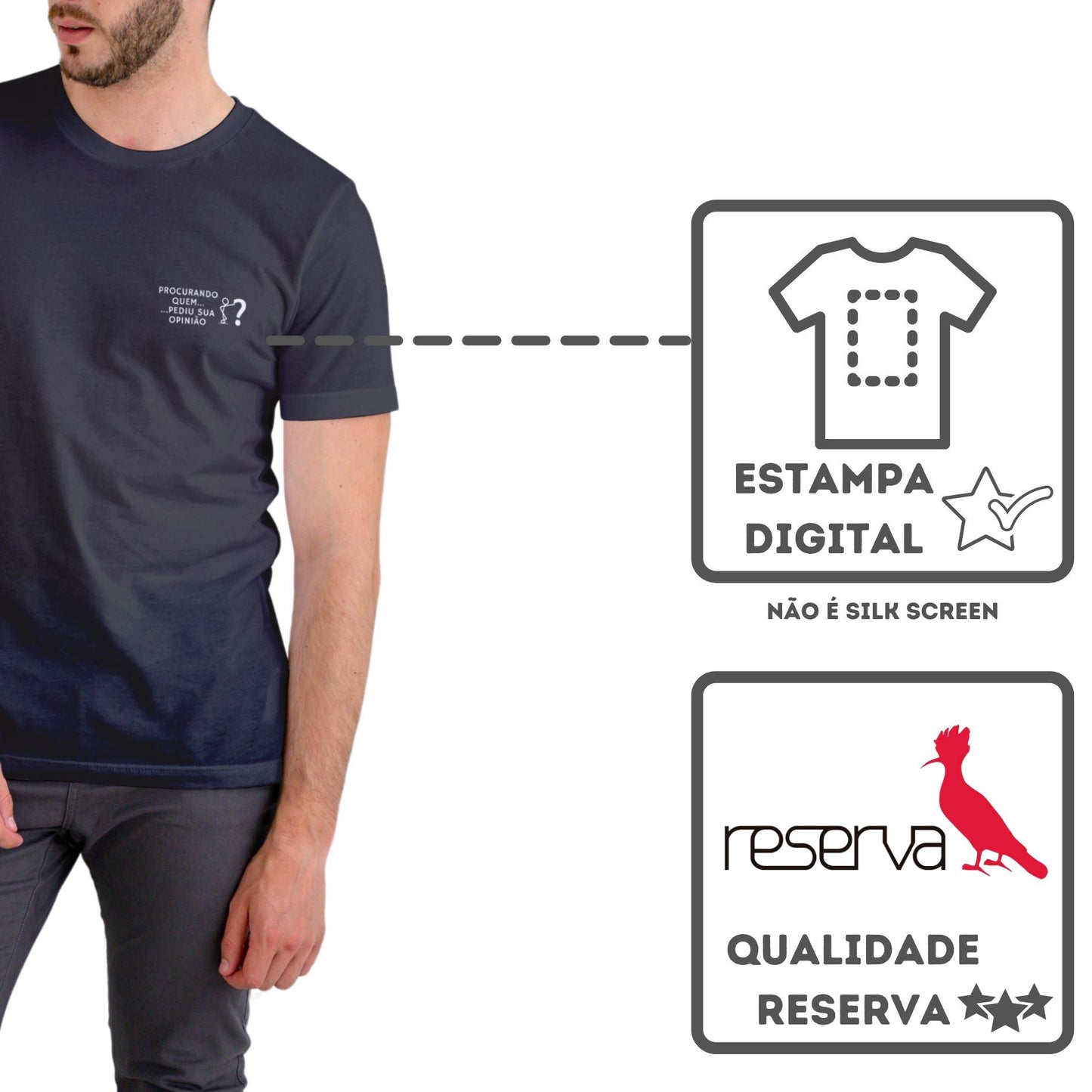 Camiseta Algodão Quality Sua Comédia - Procurando sua Opinião - Masculino