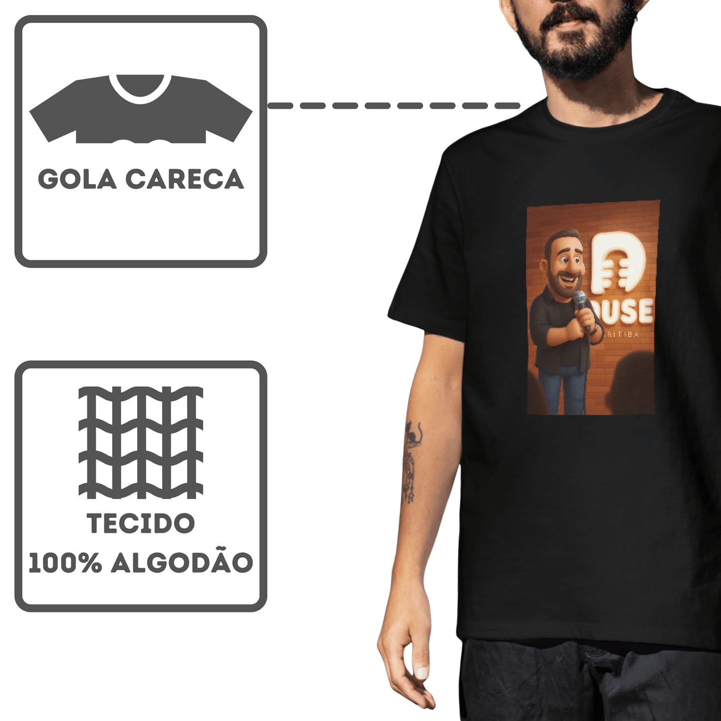 Camiseta Algodão Quality Diogo Portugal - Animação Palco - Masculino