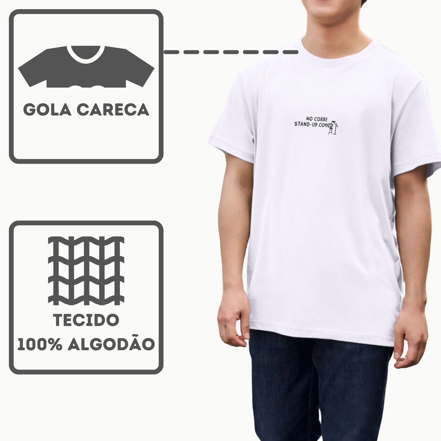 Camiseta Algodão Quality No Corre - Stand-up Comedy - Masculino