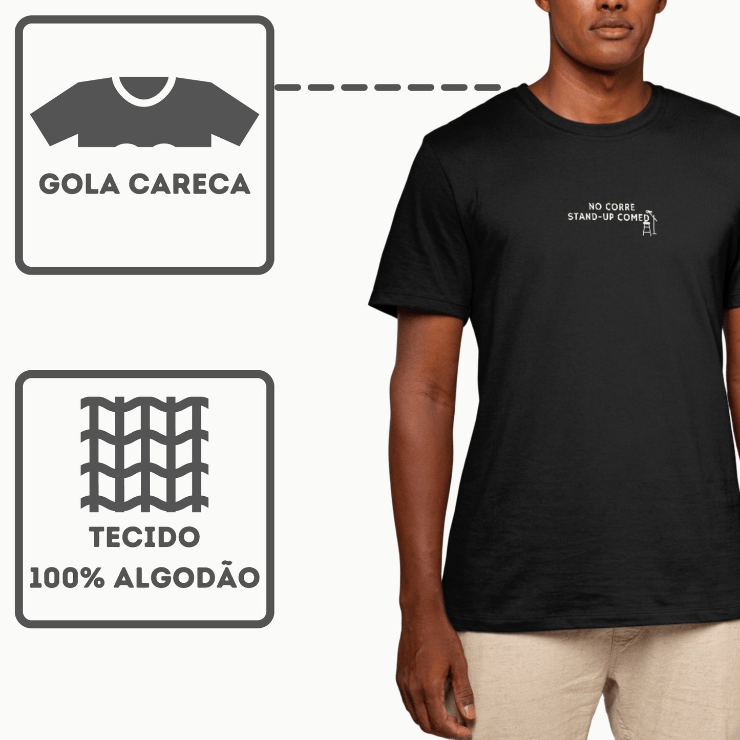 Camiseta Algodão Quality No Corre - Stand-up Comedy - Masculino